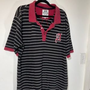 akdmks red/ black  stripe polo 2xl